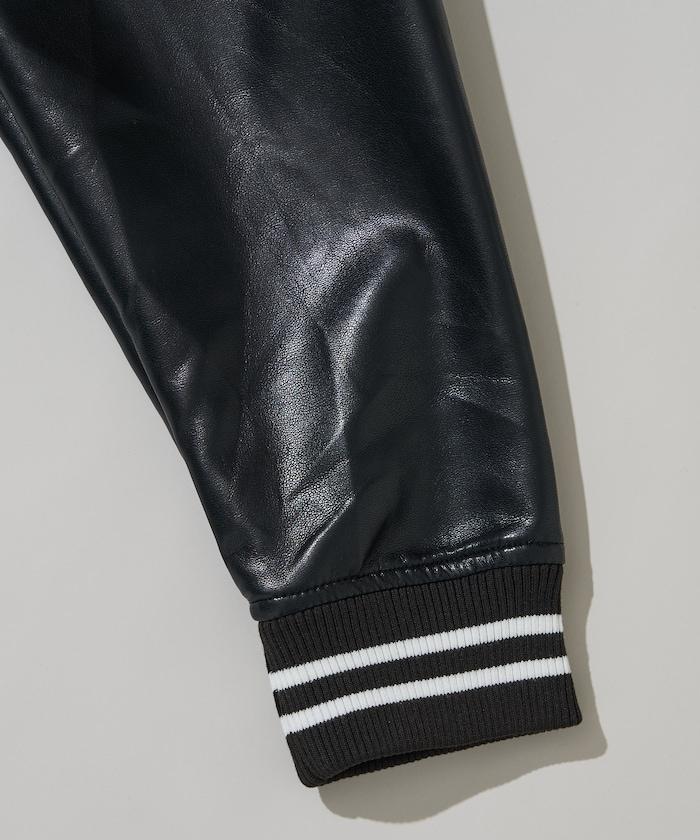 特別款仿皮棒球夾克