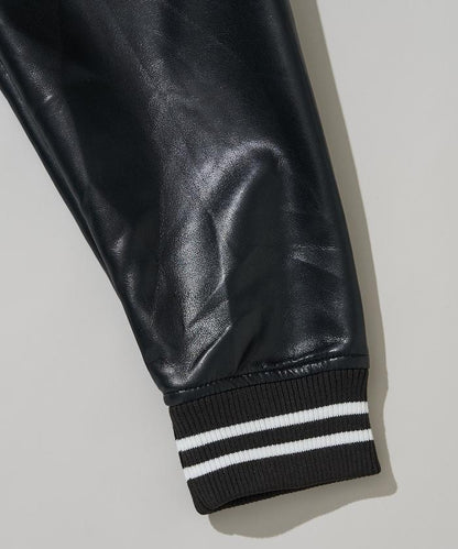 特別款仿皮棒球夾克