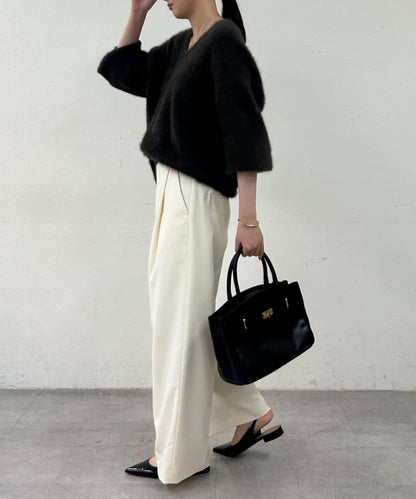 【Loungedress】直筒褶皺長褲