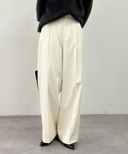 【Loungedress】直筒褶皺長褲