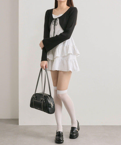 針織開衫套裝連衣裙