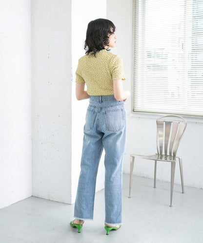 改良破洞開叉牛仔褲