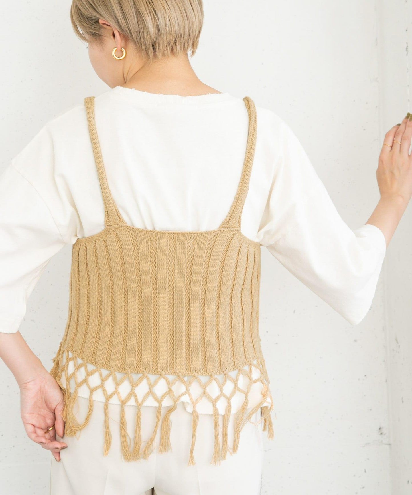 流蘇針織背心