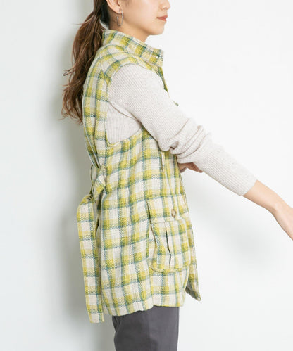 混色羅紋圓領針織衫