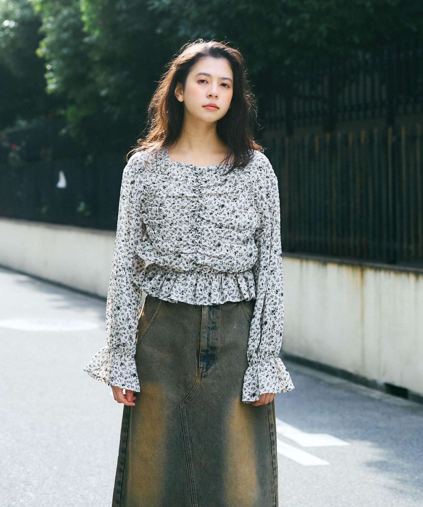 花卉印花吊帶背心上衣