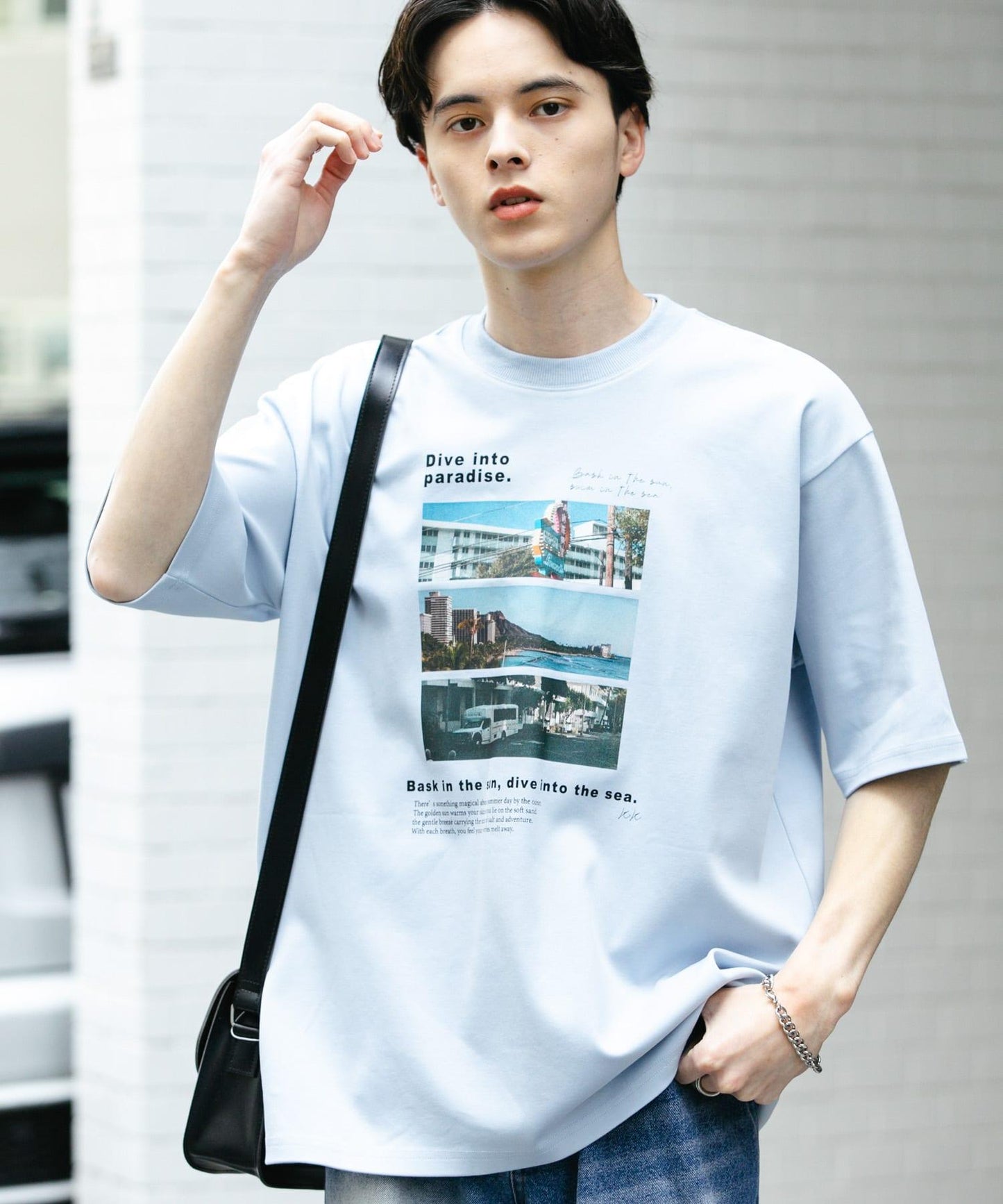 城市風景照片短袖T恤