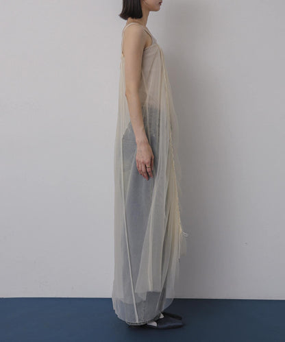 網紗疊層吊帶連衣裙