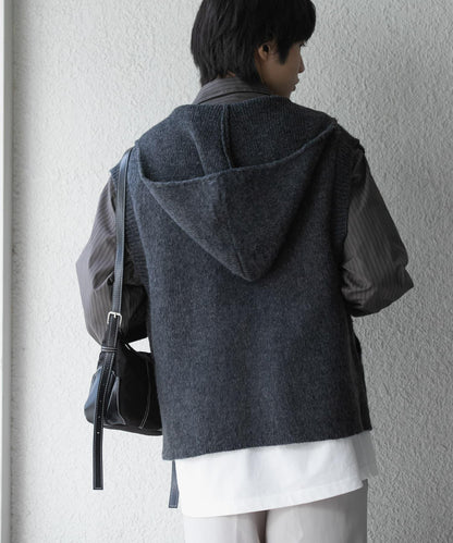 可水洗毛絨連帽背心