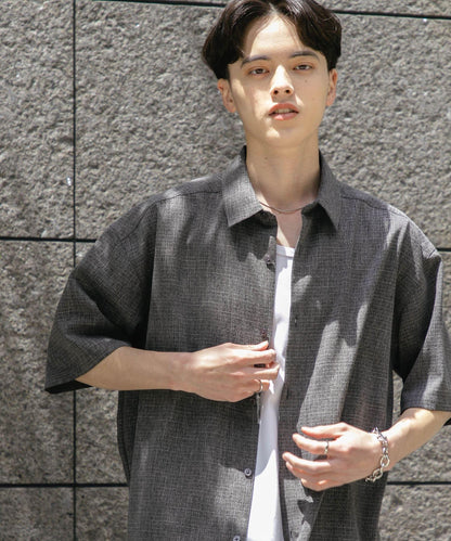 混色常規領短袖襯衫