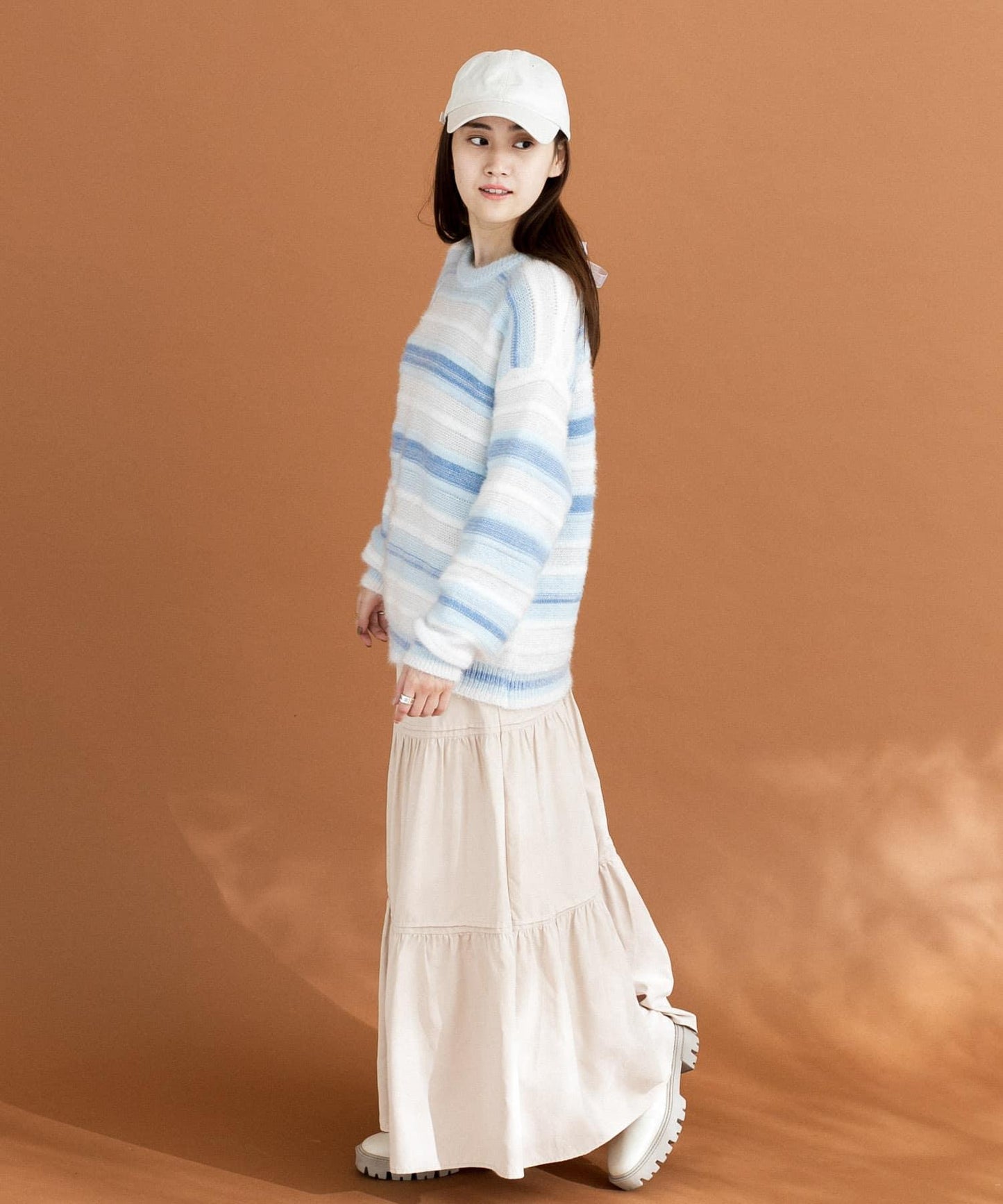 亮片條紋針織上衣