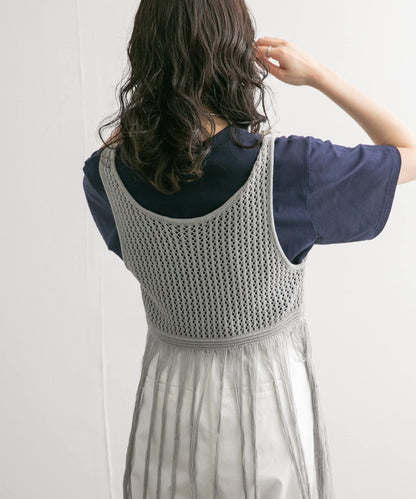 流蘇針織背心