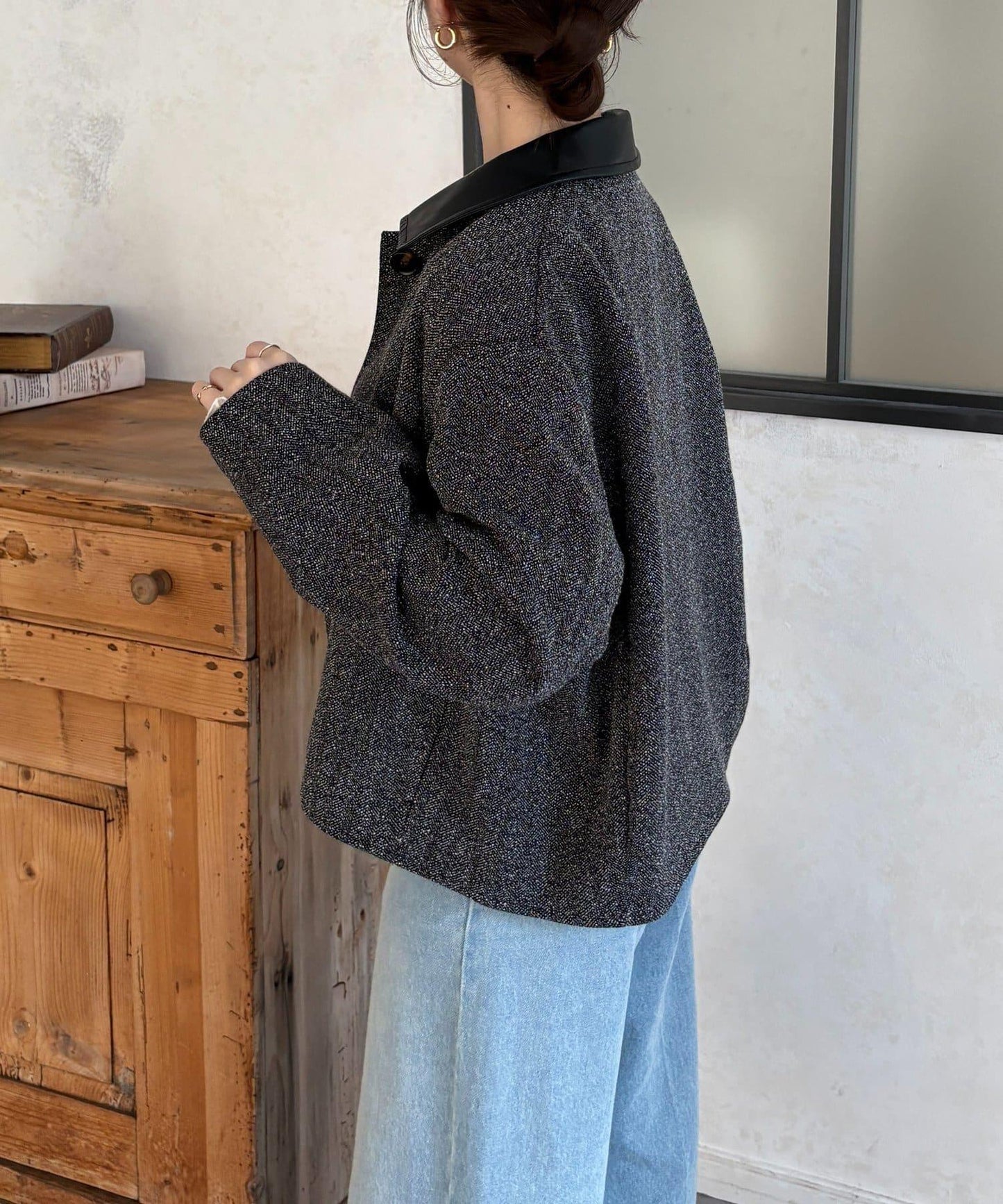 粗花呢短款夾克