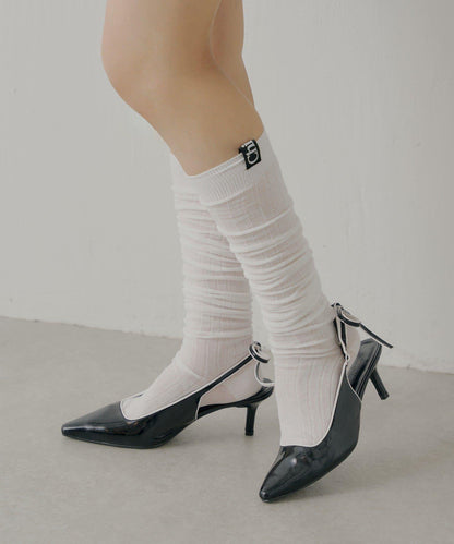 【Chico】帶名字透膚高筒襪