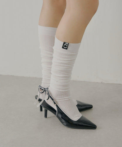 【Chico】帶名字透膚高筒襪