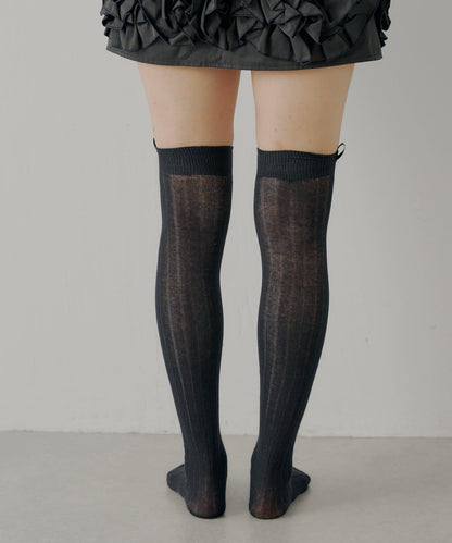 【Chico】帶名字透膚高筒襪