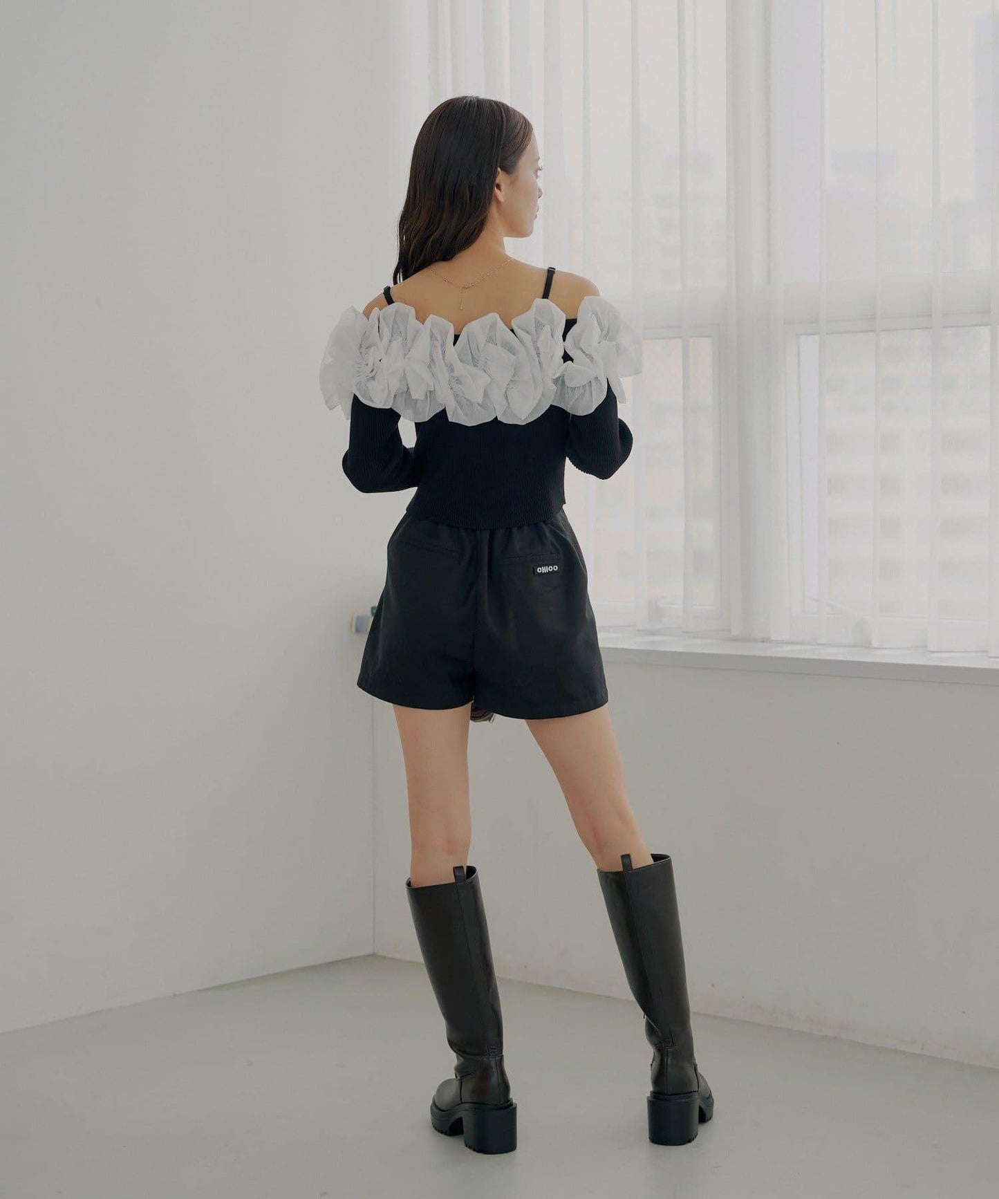 【Chico】前褶短褲