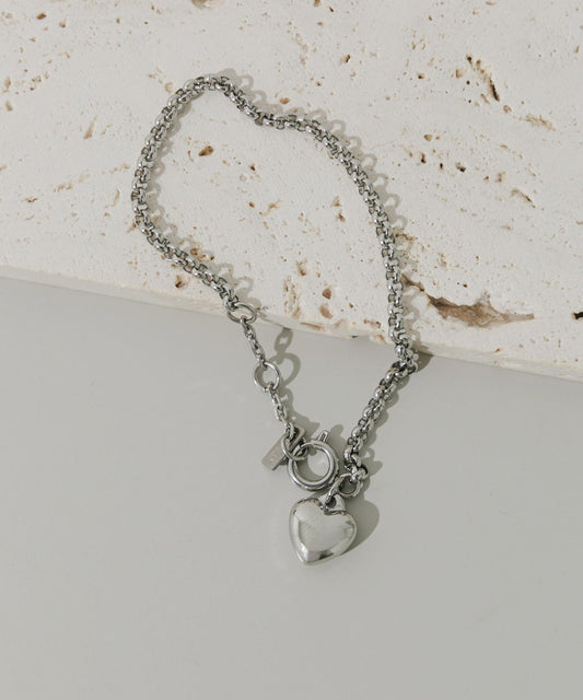 不鏽鋼愛心吊墜手鍊