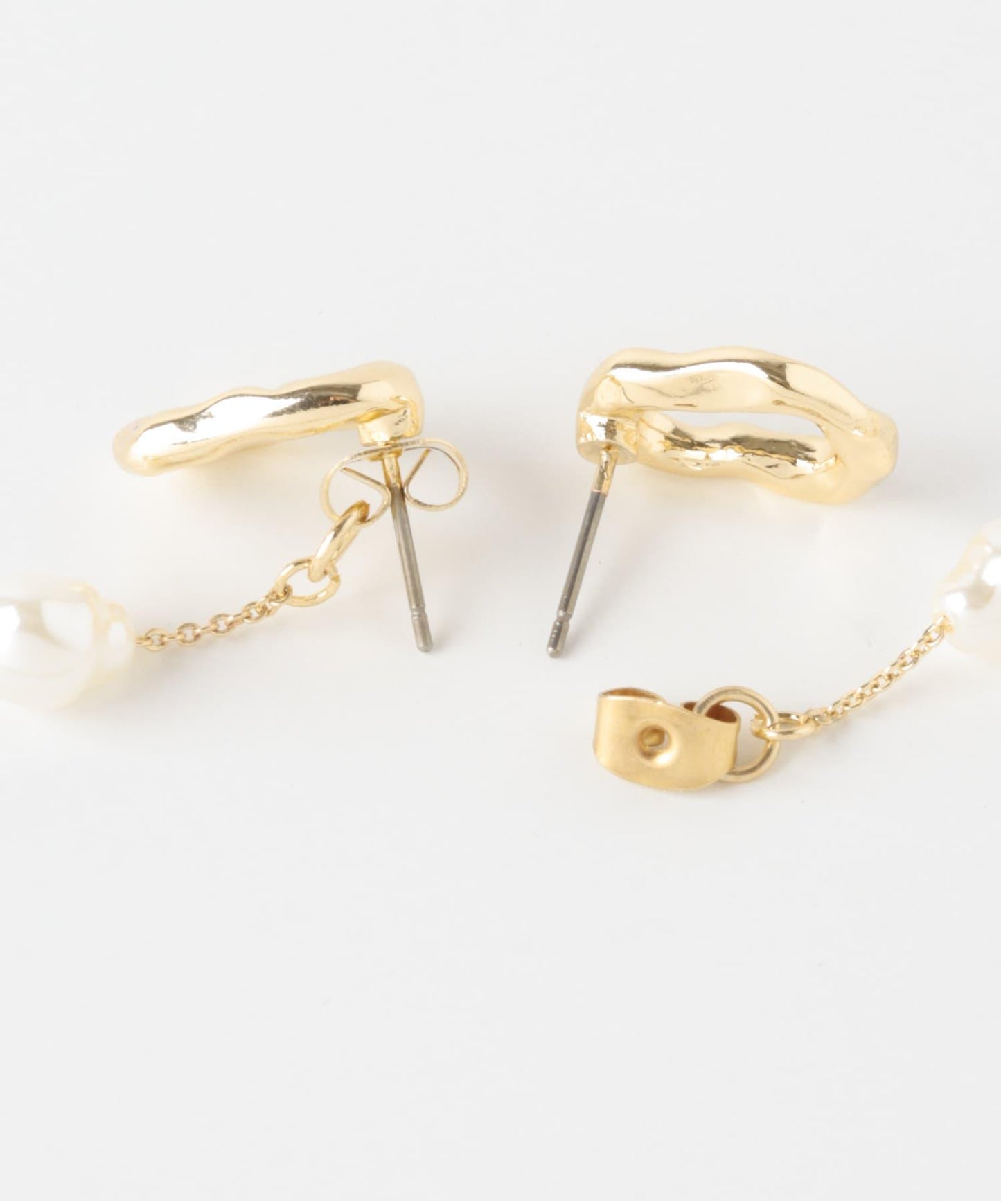 三層珍珠鏈條耳環