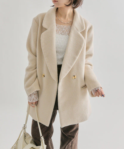 毛邊雙排扣西裝外套