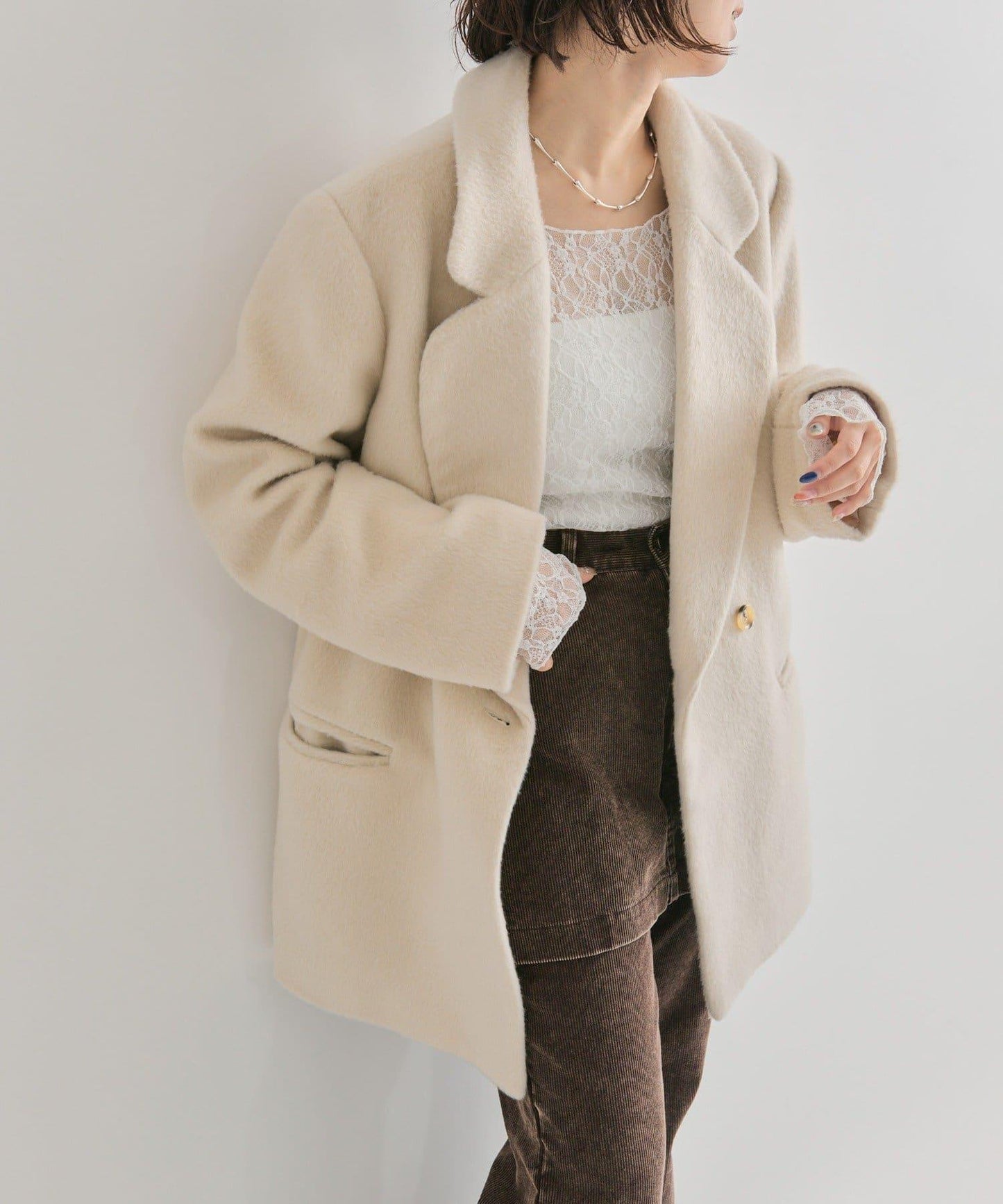 毛邊雙排扣西裝外套