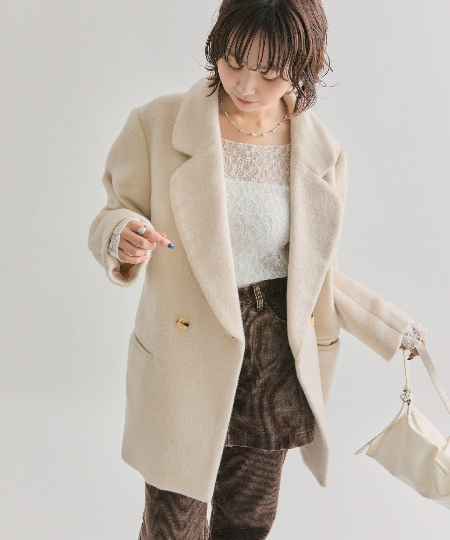 毛邊雙排扣西裝外套