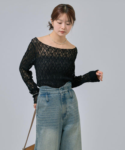 蕾絲套頭衫