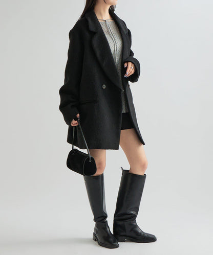 毛邊雙排扣西裝外套