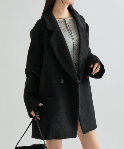 毛邊雙排扣西裝外套