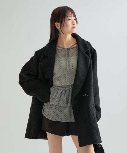 毛邊雙排扣西裝外套