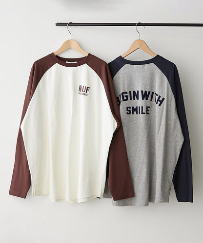 【NUNIFE】插肩袖寬鬆T恤