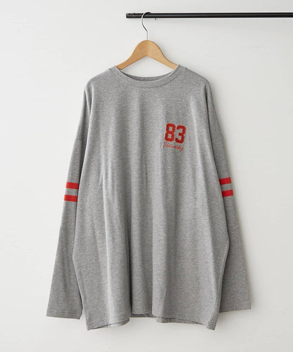 袖部線條數字印花 寬鬆 BIGT T恤