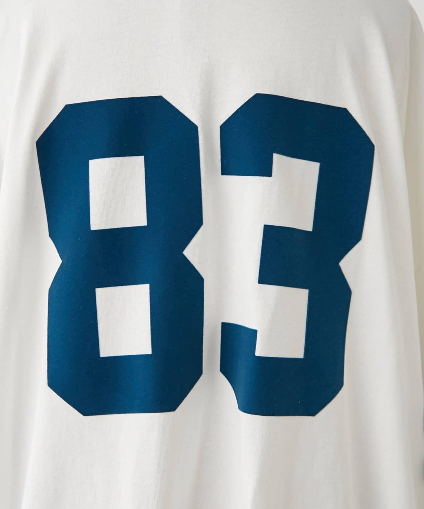 【NUNIFE】袖部條紋數字印花寬鬆T恤