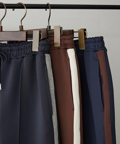 【NUNIFE】顯瘦線條休閒褲