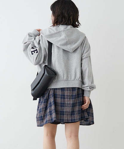 【NUNIFE】【可選2種長度】大字母印花連帽衛衣