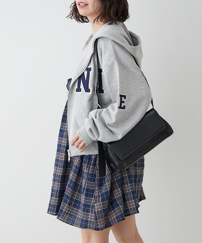 【NUNIFE】【可選2種長度】大字母印花連帽衛衣