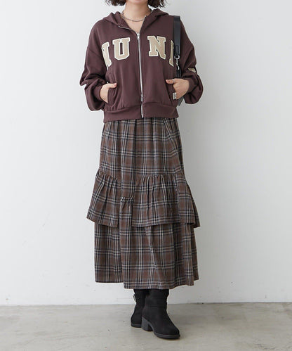 【NUNIFE】【可選2種長度】大字母印花連帽衛衣