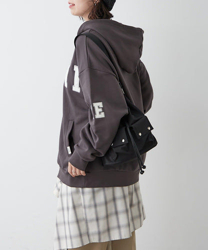 【NUNIFE】【可選2種長度】大字母印花連帽衛衣