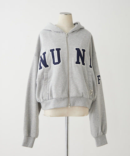 【NUNIFE】【可選2種長度】大字母印花連帽衛衣