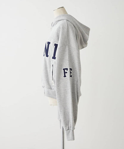 【NUNIFE】【可選2種長度】大字母印花連帽衛衣