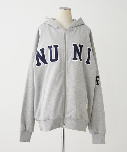 【NUNIFE】【可選2種長度】大字母印花連帽衛衣