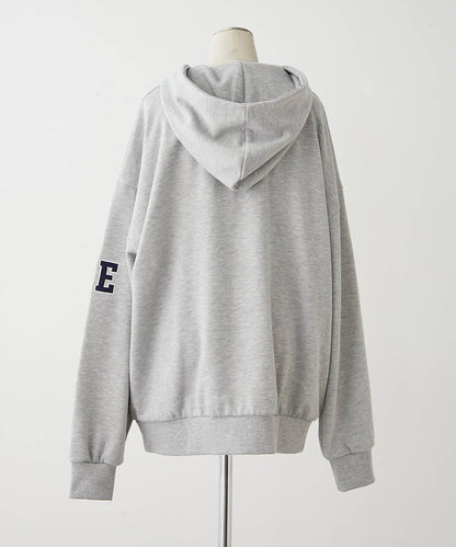 【NUNIFE】【可選2種長度】大字母印花連帽衛衣