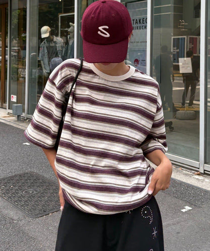 【CIAOPANIC TYPY】【UNISEX】復古風條紋T恤