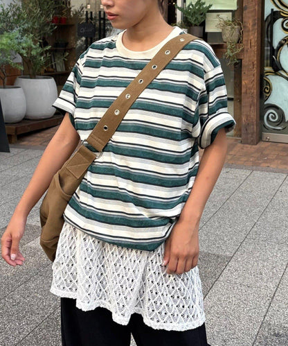 【CIAOPANIC TYPY】【UNISEX】復古風條紋T恤