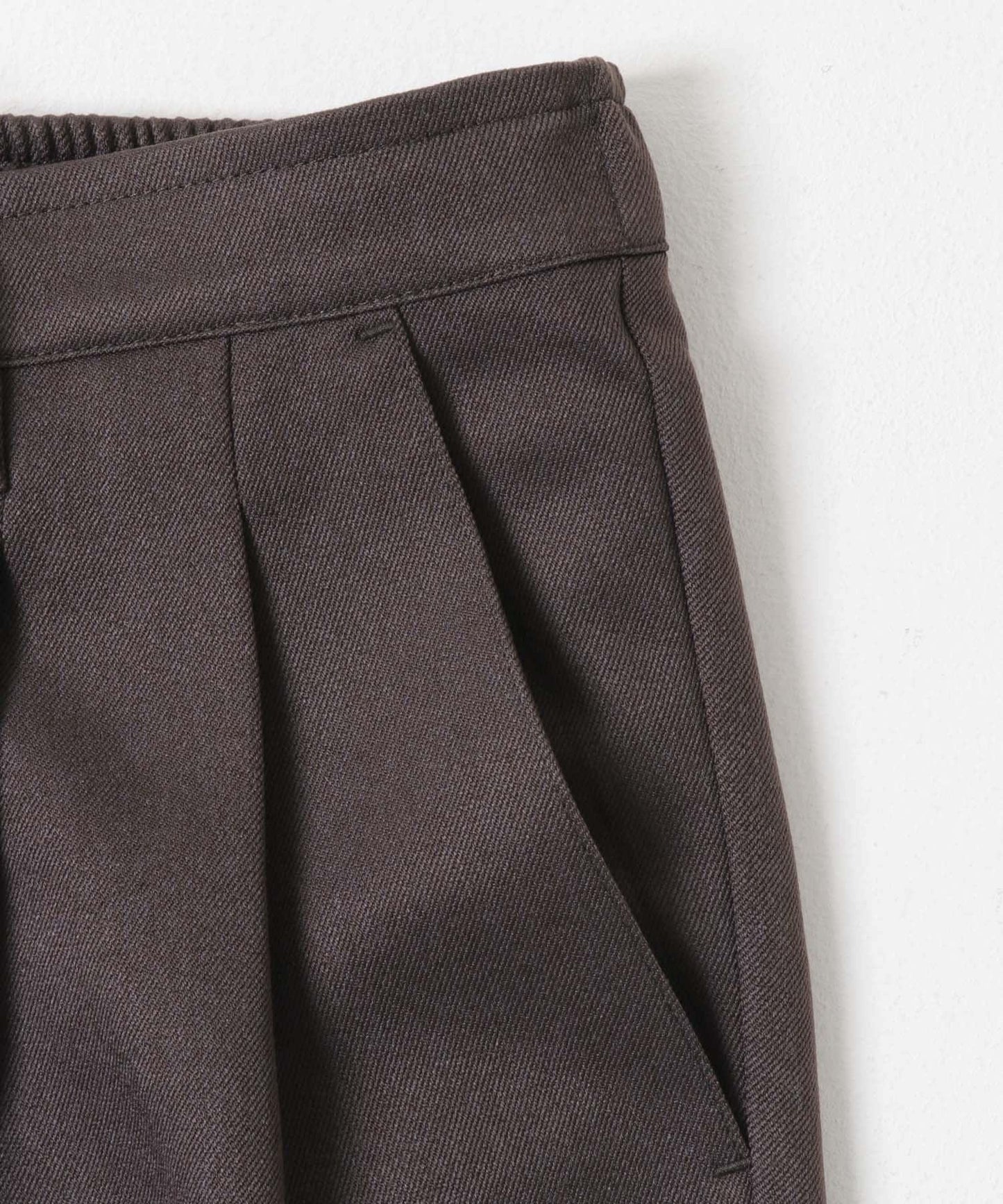 羊毛感雙褶寬腿褲