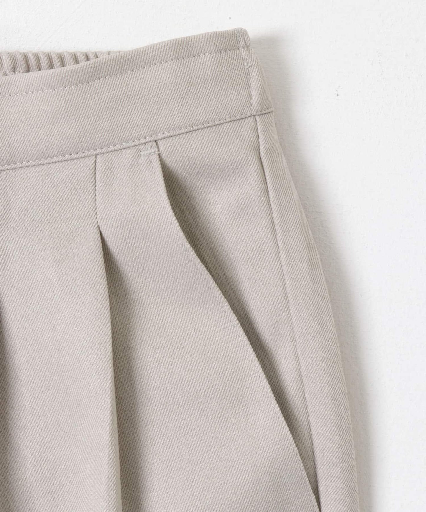 羊毛感雙褶寬腿褲