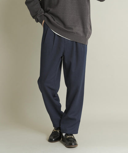 羊毛感雙褶錐形褲