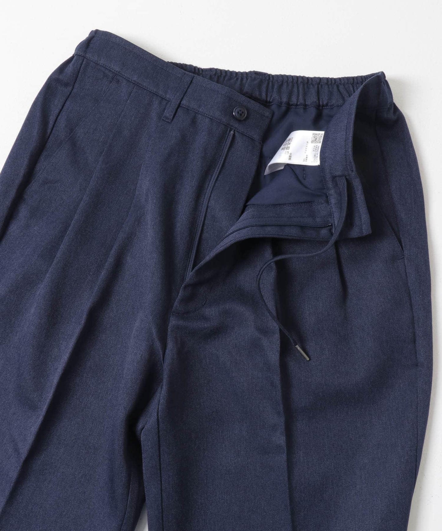 羊毛感雙褶寬腿褲