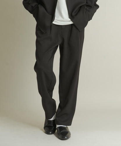 羊毛感雙褶錐形褲