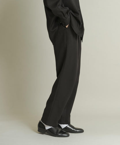 羊毛感雙褶錐形褲