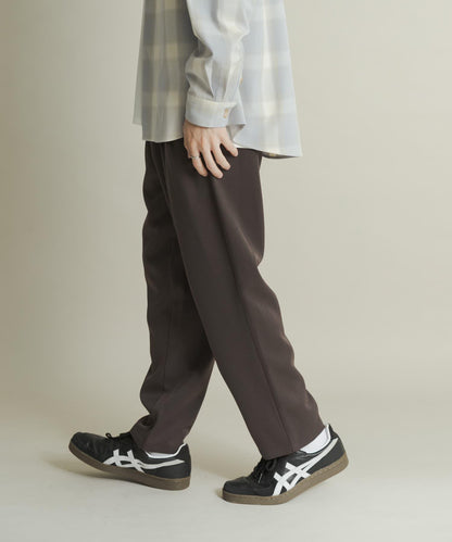 羊毛感雙褶錐形褲